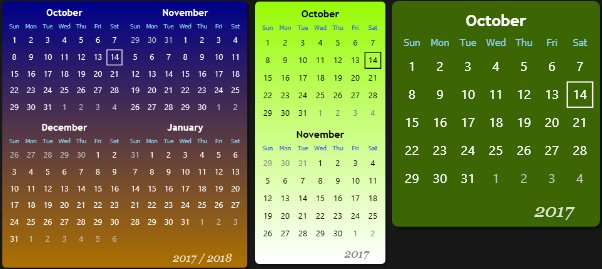Calendar Widget for Windows